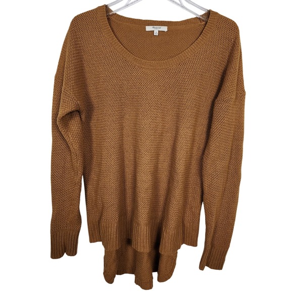 Madewell Sweaters - Madewell Womens Size M Brown Textured Knit Long Sleeve Pullover Sweater Retro